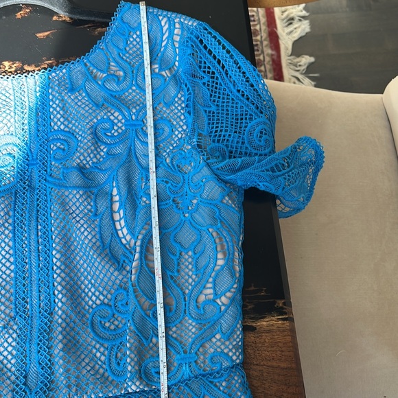 REISS Blue Zola Lace Fitted Dress, size 10 - Picture 11 of 16